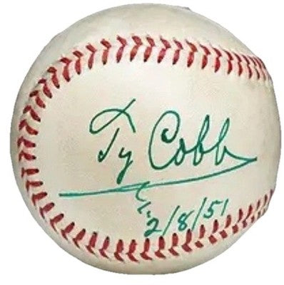 REPLICA TY COBB AUTOGRAPHED BASEBALL